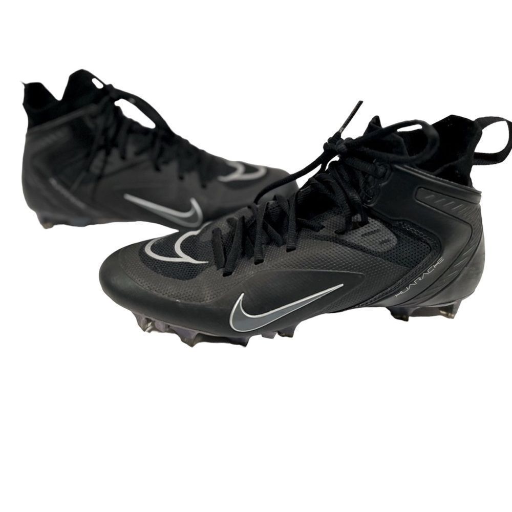 Nike Alpha Haurache 8 Elite Lacrosse LAX Cleats Black with white